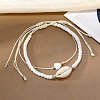 2Pcs Alloy Cowrie Shell Link Anklets WG853BB-06-2