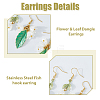 2 Pairs 2 Styles Alloy Enamel Dangle Earrings EJEW-HS00006-4