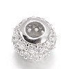 Rondelle Brass Micro Pave Cubic Zirconia Beads KK-L134-30-2
