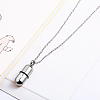 Non-Tarnish Medical Theme Pill Shape Stainless Steel Pendant Necklaces with Cable Chains JS1441-3-2