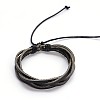 Adjustable Twine Style Leather Cord Bracelets BJEW-F173-09-2