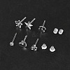 60Pcs 6 Style Star & Shamrock & Bell & Flower & Butterfly & Heart Resin Stud Earring Findings FIND-FS0001-96-1