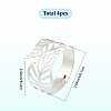 4Pcs Leaf Iron Cuff Bangles BJEW-SP0001-15P-2