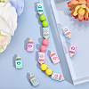 CHGCRAFT 10Pcs 5 Colors Silicone Beads SIL-CA0002-44-4