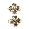 Brass Pave Clear Cubic Zirconia Connector Charms X-KK-B072-09G-1