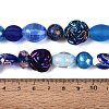 Handmade Foil Glass with Gold Sand Lampwork Beads Strands FOIL-Q002-08C-4