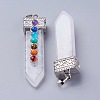 Natural Quartz Crystal with Synthetic & Natural Mixed Stone Chakra Big Pendants G-E415-A05-2
