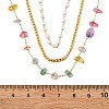 304 Stainless Steel & Colorful Natural Stone Chip & Imitation Pearl 3 Layer Necklaces for Women NJEW-Z061-07G-5