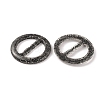 Flat Round Resin Buckle Clasps CRES-WH0013-15D-2