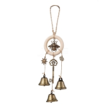 Alloy & Iron Bee Key Protective Witch Bells for Doorknob Hanging Ornaments HJEW-JM01893