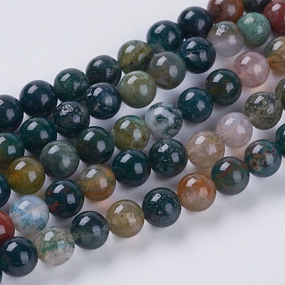 Natural Indian Agate Beads Strands X-G-G515-4mm-05-1