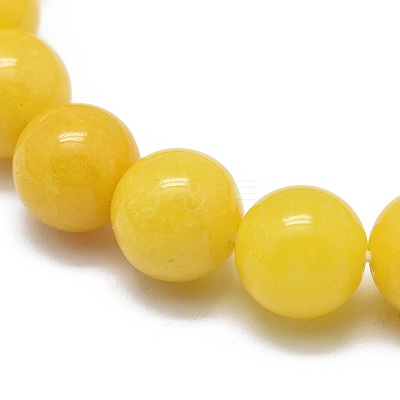 Natural Yellow Jade Bead Stretch Bracelets BJEW-K212-B-038-1