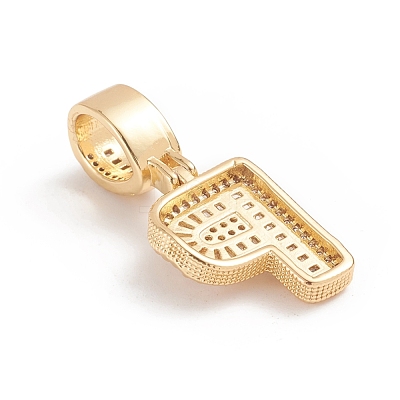 Brass Micro Pave Cubic Zirconia Pendants ZIRC-G165-13G-P-1