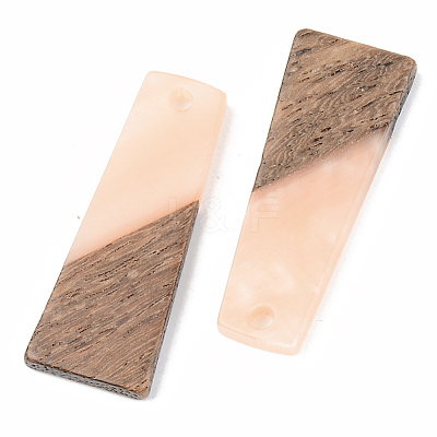 Opaque Resin & Walnut Wood Pendants RESI-S389-040A-C02-1