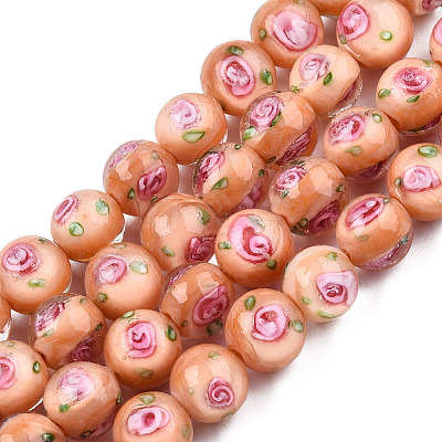 Handmade Lampwork Beads Strands LAMP-N021-45F-1