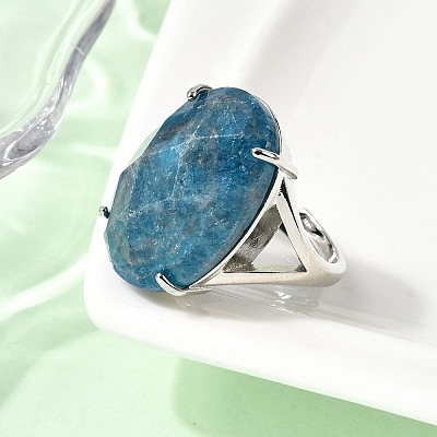 Natural Apatite Finger Rings RJEW-C154-01J-1