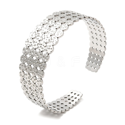 Non-Tarnish 304 Stainless Steel Cuff Bangles BJEW-K267-01P-1