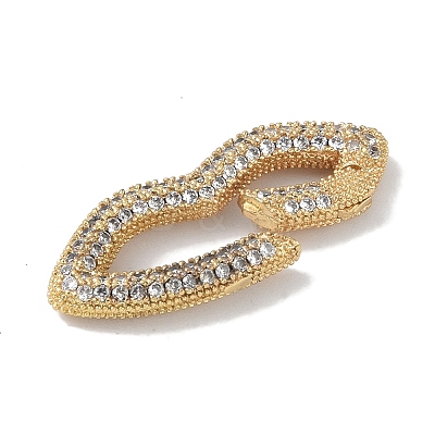 Rack Plating Brass Micro Pave Cubic Zirconia Twister Clasps KK-NH0002-17G-01-1