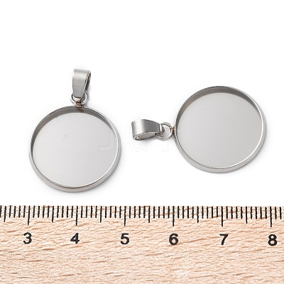 304 Stainless Steel Pendant Cabochon Settings STAS-L282-010P-07-1