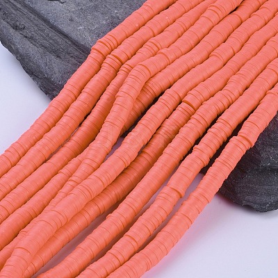 Flat Round Handmade Polymer Clay Beads CLAY-R067-8.0mm-14-1