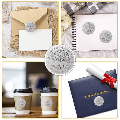 34 Sheets Silver Foil Embossed PET Picture Sticker DIY-WH0528-024-1