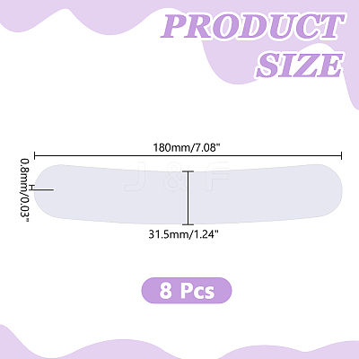 Plastic Collar Stays for Men's Dress Shirts AJEW-HY0003-21B-1