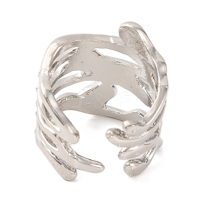 Multi-layer Alloy Open Cuff Rings for Women RJEW-M018-02P-01-1