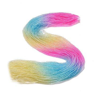 Transparent Gradient Color Glass Beads Strands LS-GLAA-G101-2mm-10-1