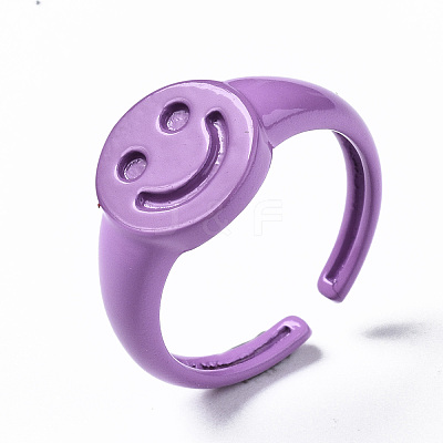 Spray Painted Brass Cuff Rings RJEW-S044-151-1