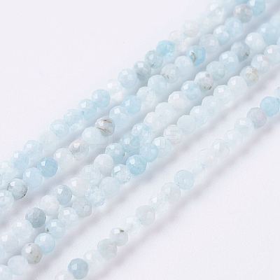 Natural Aquamarine Beads Strands G-J376-22A-2mm-1