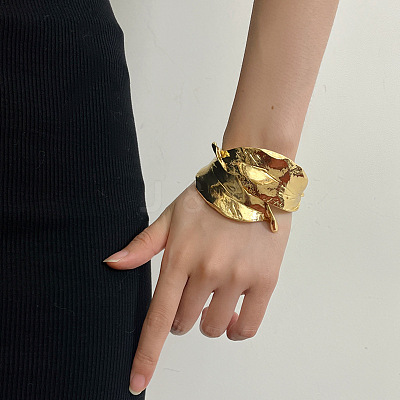 Alloy Cuff Bangles for Women BJEW-S166-01G-1