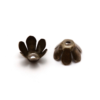6-Petal Iron Bead Caps IFIN-CJC0005-06AB-1