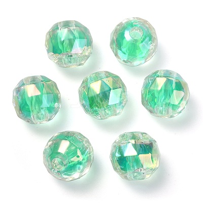 Two Tone UV Plating Rainbow Iridescent Acrylic Beads TACR-D010-06A-1