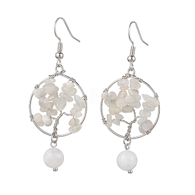 Natural Gemstone Dangle Earrings EJEW-JE05747-1