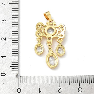 Brass Micro Pave Cubic Zirconia Pendants KK-H537-18G-1