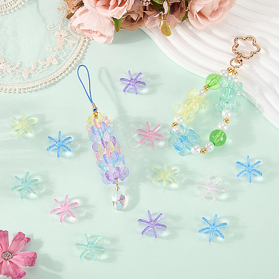 120Pcs Transparent Acrylic Beads OACR-SC0003-02A-1