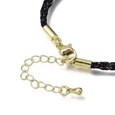 3.5MM Polyester Metallic Cord Braided Cord Necklace Making FB-CBAA152-01G-10-1