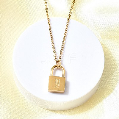 304 Stainless Steel Rolo Chain Pendant Necklaces NJEW-S444-01G-25-1