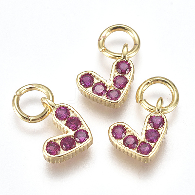 Brass Micro Pave Cubic Zirconia Charms ZIRC-F111-08G-07-1
