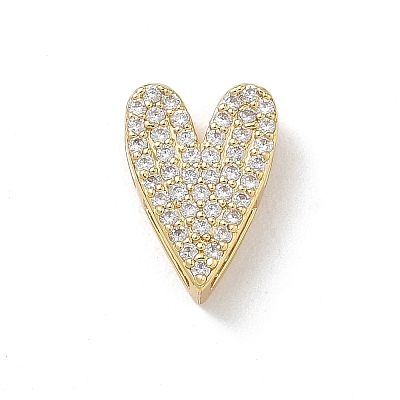 Valentine's Day Brass Micro Pave Clear Cubic Zirconia Charms KK-A300-20G-1
