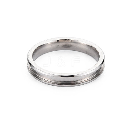 304 Stainless Steel Grooved Finger Ring Settings STAS-WH0039-01B-P-1