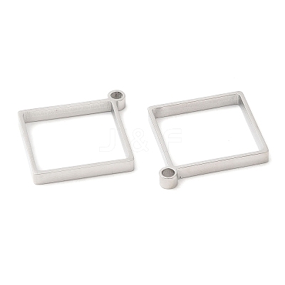 Non-Tarnish 304 Stainless Steel Open Back Bezel Rhombus Pendants LS-STAS-Z040-02A-P-1