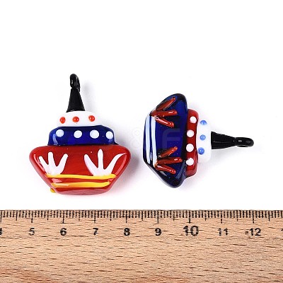 Handmade Lampwork Pendants LAMP-T024-04M-1