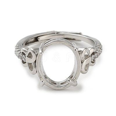Adjustable Brass Solitaire Ring Settings KK-L193-08P-01-1