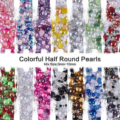 60g Resin patch multi size mixed pearl patch DIY jewelry accessories(2 bags) JX586I-1