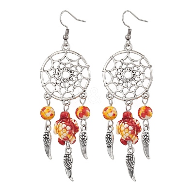 5Pairs 5 Colors Alloy & Synthetic Turquoise Chandelier Earrings EJEW-JE06339-01-1