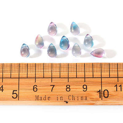 Transparent Spray Painted Glass Charms GLAA-YW0001-12-1