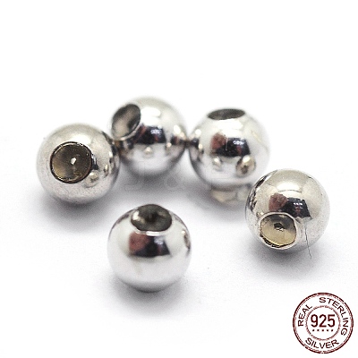 Anti-Tarnish Rhodium Plated 925 Sterling Silver Beads STER-I016-106B-P-1