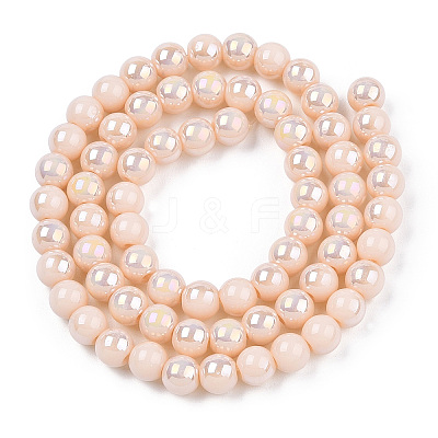 Electroplate Opaque Glass Beads Strands X-GLAA-T032-P6mm-AB09-1