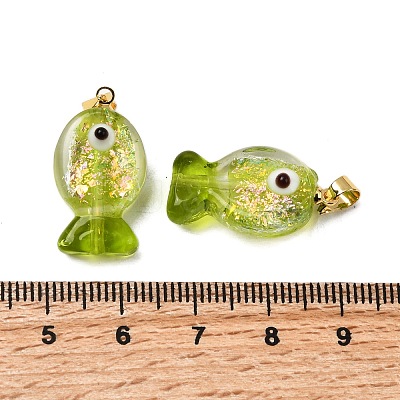 Handmade Dichroic Foil Lampwork Pendants X2-DICH-G001-01G-06-1